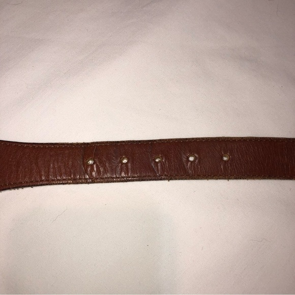 Vintage Wild Animal Studded Brown Leather Belt Unisex - Picture 9 of 9